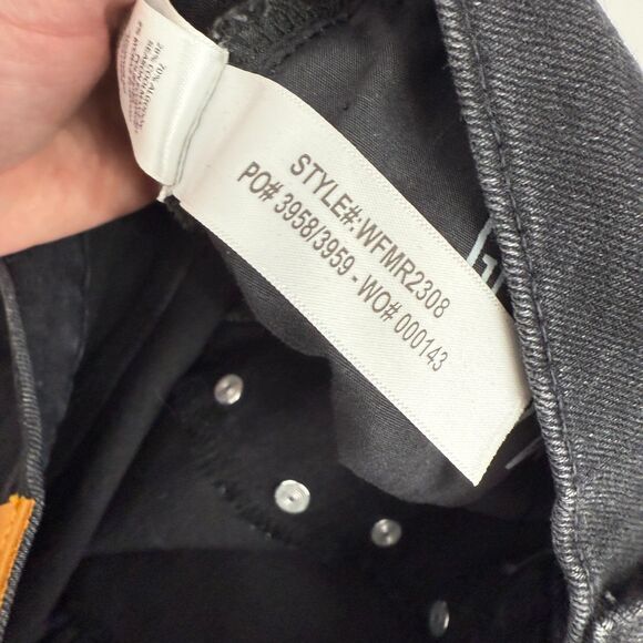 DUER Jeans Womens 29x27 Midweight Denim High Rise Straight Aged Black Button Fly - Picture 10 of 12